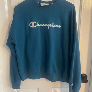 Champion Women's Crew Neck Sweater - Blue